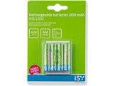 ISY Piles rechargeables AAA 800 mAh 4 pièces (IAB-1002)