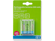 ISY Piles rechargeables AAA 800 mAh 4 pièces (IAB-1002)