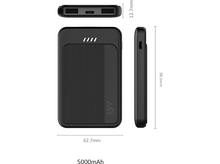 Charger l&#39;image dans la galerie, ISY Powerbank 5000 mAh Noir (IPP-5000-C-BK)
