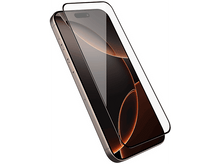 Charger l'image dans la galerie, Un smartphone doré avec un protecteur d'écran est incliné sur fond blanc. L'écran affiche un design abstrait.
