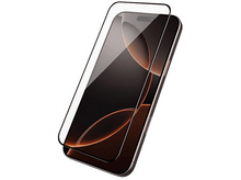 Charger l'image dans la galerie, Un smartphone avec un protecteur d'écran. Le téléphone a un écran noir avec un dégradé orange. Le protecteur est transparent et légèrement décalé.
