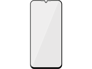 Protecteur d'écran noir pour un téléphone, avec un design diagonal blanc et noir sur l'écran.