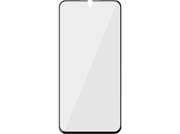 Un protecteur d'écran de smartphone avec un bord noir et un écran gris clair. L'écran est en diagonale.