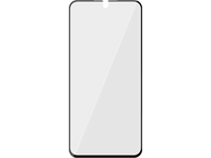 Un protecteur d'écran de smartphone avec un bord noir et un écran gris clair. L'écran est en diagonale.