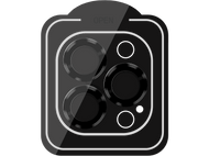 Un protecteur d'objectif d'appareil photo noir avec trois cercles d'objectif. Le mot 'OPEN' est au-dessus.