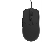Charger l&#39;image dans la galerie, Une souris d&#39;ordinateur noire avec une molette et des boutons. La marque &#39;ISY&#39; est visible sur la souris.
