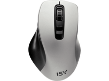 Charger l'image dans la galerie, Une souris d'ordinateur grise et noire avec un fond noir.
