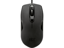 Charger l'image dans la galerie, Une souris d'ordinateur noire avec une molette, des boutons et un indicateur DPI.
