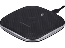 Charger l'image dans la galerie, Un socle de chargement sans fil noir avec un câble noir. Il porte le nom "ISY".
