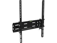 Charger l&#39;image dans la galerie, Un support mural noir pour TV. Il possède des barres verticales avec des trous et une barre horizontale.
