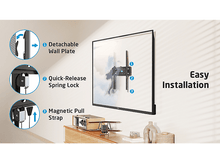 Charger l&#39;image dans la galerie, Diagramme montrant un téléviseur monté sur un mur avec un support, étiqueté avec des détails.
