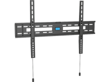 Charger l&#39;image dans la galerie, Support mural de télévision noir avec supports et un niveau. Indicateur de niveau bleu.

