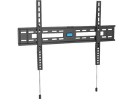 Support mural de télévision noir avec supports et un niveau. Indicateur de niveau bleu.