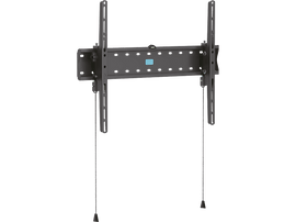 Support mural TV noir. Fond noir.