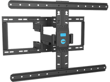 Charger l&#39;image dans la galerie, Support mural TV noir, plusieurs bras et supports de montage.
