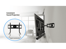 Charger l&#39;image dans la galerie, Téléviseur monté au mur avec un support, avec le texte &#39;Consistent Sound Projection&#39;.
