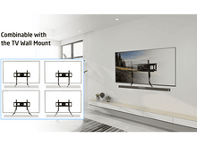Charger l&#39;image dans la galerie, Un téléviseur monté sur un mur, avec des schémas montrant les options de montage.
