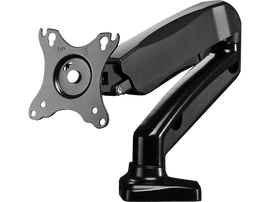 Support de bras de moniteur noir, réglable, avec plaque de montage.