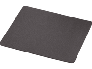 Tapis de souris rectangulaire gris foncé sur fond blanc.