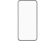 Écran de smartphone noir sur fond noir. L'écran a des coins arrondis.