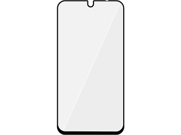 Un smartphone avec un écran gris clair et un cadre noir.