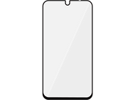 Un smartphone avec un écran gris clair et un cadre noir.