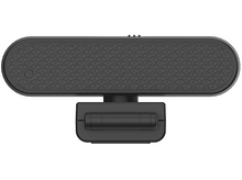 Charger l&#39;image dans la galerie, Vue de dessus d&#39;une webcam noire avec un design arrondi et un support.
