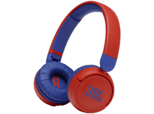 Charger l&#39;image dans la galerie, Casque JBL Jr. rouge et bleu, avec le logo JBL visible.

