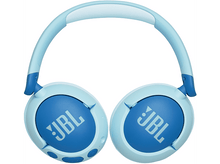 Charger l&#39;image dans la galerie, Casque JBL bleu. Le logo JBL est visible sur les écouteurs.
