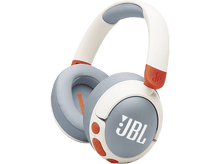 Charger l&#39;image dans la galerie, Casque JBL gris et blanc avec des accents orange.
