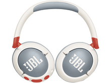 Charger l&#39;image dans la galerie, Casque JBL blanc et gris avec des accents rouges, vu d&#39;en haut.
