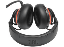 Charger l&#39;image dans la galerie, Un casque de jeu JBL noir et rouge.
