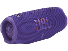 Charger l&#39;image dans la galerie, Haut-parleur Bluetooth JBL violet. Cylindrique avec commandes et logo JBL.
