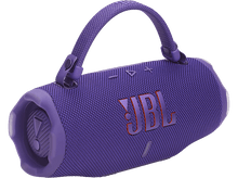 Charger l&#39;image dans la galerie, Une enceinte JBL violette avec une poignée, le logo JBL est visible.
