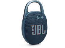 Charger l&#39;image dans la galerie, Un haut-parleur JBL Clip bleu. Il a un clip et le logo JBL orange. Le haut-parleur est sur fond blanc.
