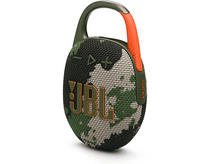 Charger l&#39;image dans la galerie, Haut-parleur JBL Clip à motif camouflage, clip et accents orange, fond blanc.
