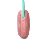 Charger l&#39;image dans la galerie, Enceinte portable rose et turquoise avec poignée turquoise. Les boutons sont visibles sur le côté.

