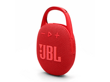 Charger l&#39;image dans la galerie, Haut-parleur JBL Clip rouge avec logo JBL rouge. Il a une poignée en boucle et des boutons de contrôle.
