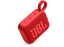 Charger l&#39;image dans la galerie, Enceinte portable rouge en forme de cube avec des boutons et le logo JBL en blanc.

