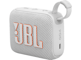 Enceinte JBL GO4 blanche. Logo 