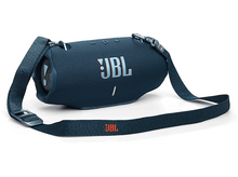 Charger l&#39;image dans la galerie, Enceinte JBL bleue avec une sangle, sur fond blanc.

