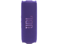 Enceinte JBL violette avec grille de haut-parleur violette et logo JBL orange.