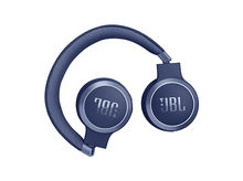 Charger l&#39;image dans la galerie, Casque JBL bleu ouvert sur fond blanc.
