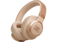 Charger l&#39;image dans la galerie, Casque JBL beige. Les oreillettes sont rondes et portent le logo JBL. Le bandeau est également beige.
