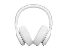 Charger l&#39;image dans la galerie, Casque circum-auriculaire, écouteurs et bandeau blancs, avec tissu gris clair sur le dessus.
