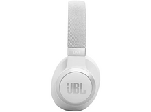 Charger l&#39;image dans la galerie, Casque JBL blanc avec bandeau et écouteurs. Logo JBL argenté visible.
