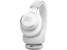 Charger l&#39;image dans la galerie, Casque JBL blanc. Le casque a un bandeau et des écouteurs blancs.
