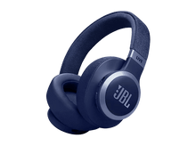 Charger l&#39;image dans la galerie, Casque JBL bleu, avec un bandeau et des écouteurs bleus. Le logo JBL est visible sur les écouteurs.
