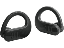 Charger l&#39;image dans la galerie, Deux crochets d&#39;oreille JBL noirs, conçus pour s&#39;enrouler autour de l&#39;oreille.
