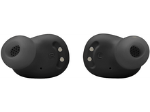 Charger l'image dans la galerie, Deux écouteurs noirs, marqués 'L' et 'R'. Ils ont un design en maille sur le côté du haut-parleur.
